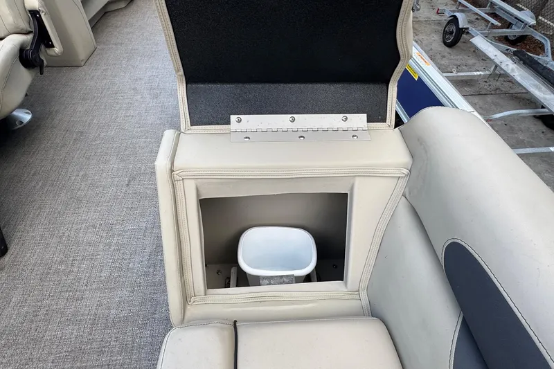 Slide: The Image of 2023 Barletta ARIA 22QC boat seat with built-in storage compartment. - 29