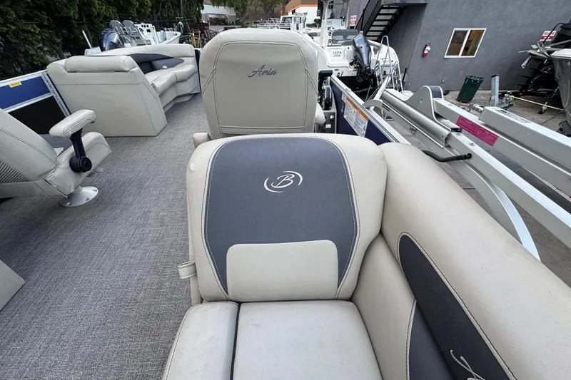 Slide: The Image of 2023 Barletta ARIA 22QC boat interior with comfortable seating and modern design. - 61