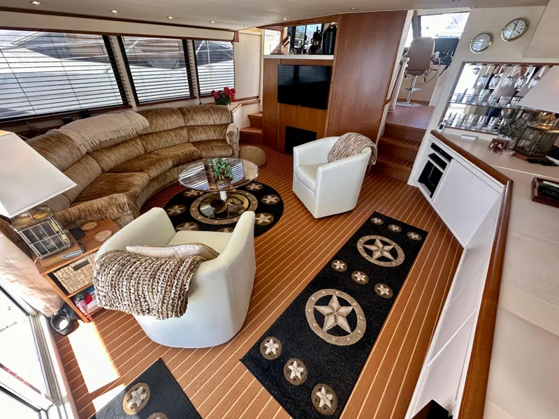 Slide: The Image of Luxurious interior of 1993 Tollycraft 57 Pilothouse yacht. - 6