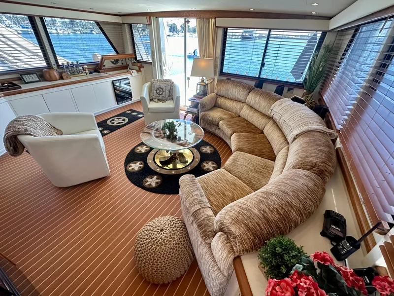 Slide: The Image of Luxurious interior of 1993 Tollycraft 57 Pilothouse yacht. - 8