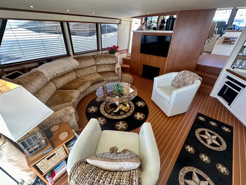 Slide: The Image of Luxurious interior of 1993 Tollycraft 57 Pilothouse yacht. - 2