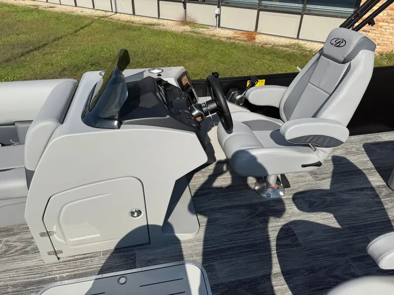 Slide: The Image of Interior of Bentley Pontoons Legacy 300HP Swingback 243 Tritoon, year 2026. - 10