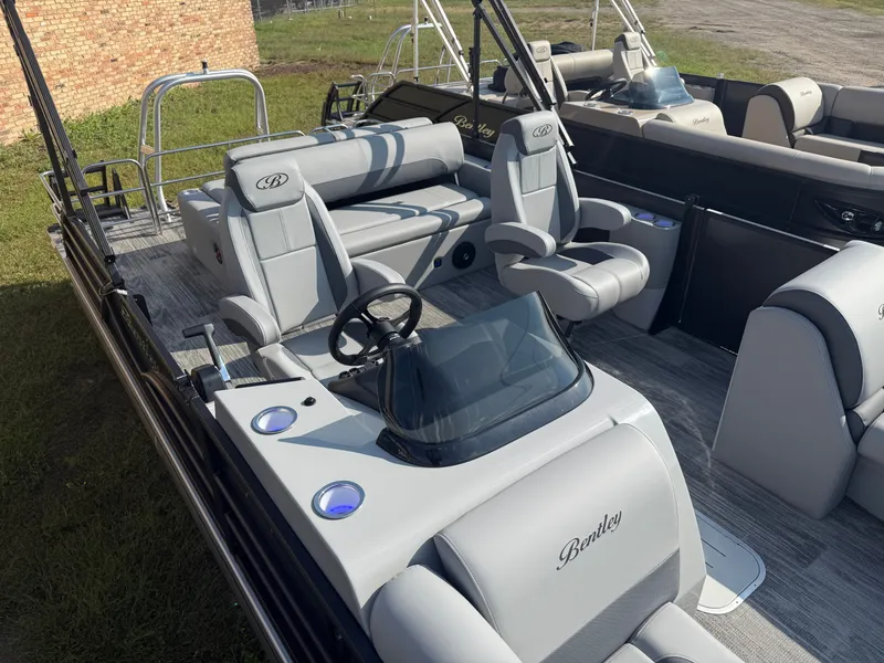 Slide: The Image of 2026 Bentley Pontoons Legacy 300HP Tritoon interior view. - 3