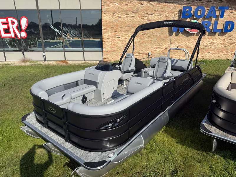 Slide: The Image of 2026 Bentley Pontoons Legacy 300HP Tritoon at Boat World. - 49