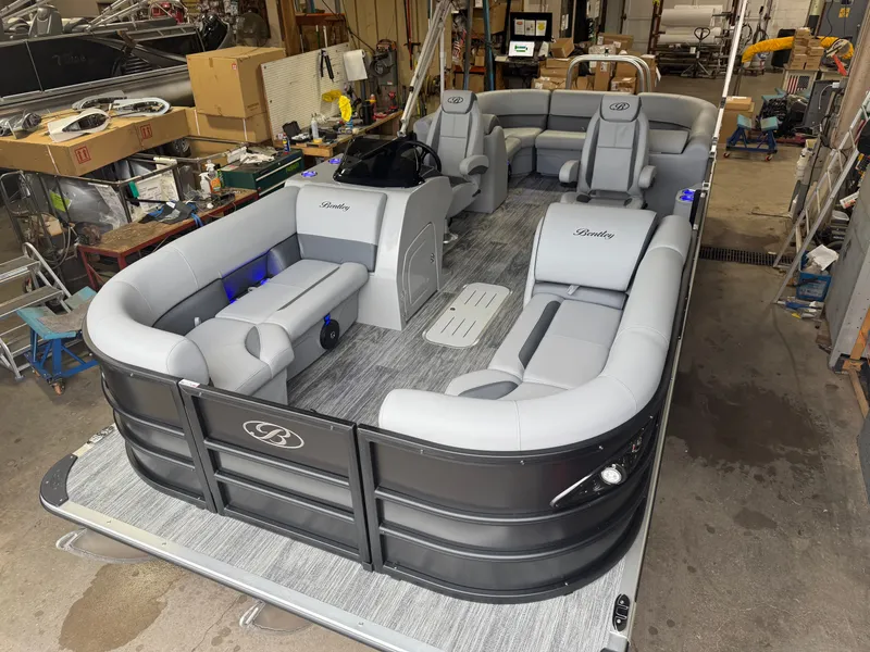 The Image of 2026 Bentley Pontoons Legacy Tritoon with luxurious interior. - 1