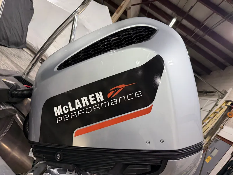 Slide: The Image of McLaren Performance engine on Bentley Pontoons Legacy 2026. - 39