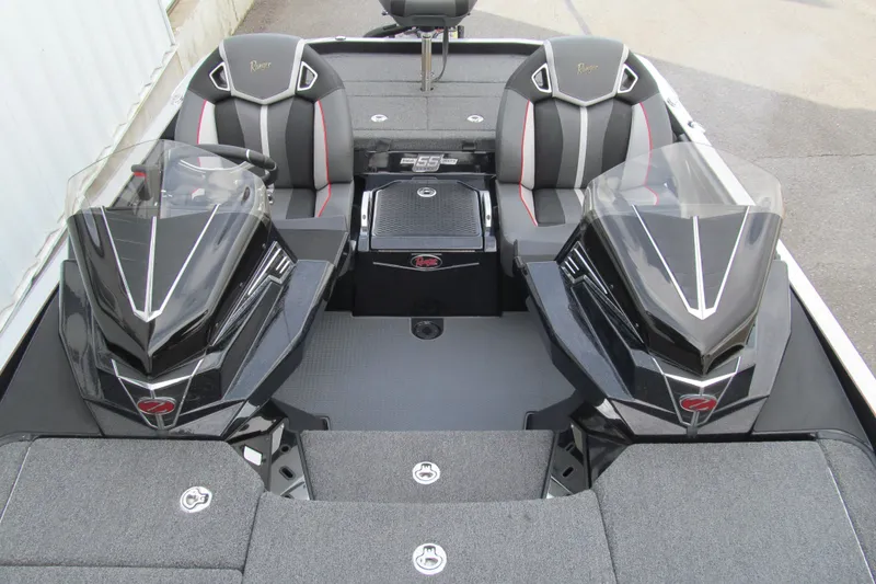 Slide: The Image of 2023 Ranger Z520R 55th Anniversary Limited Edition boat interior with dual consoles and seating. - 11