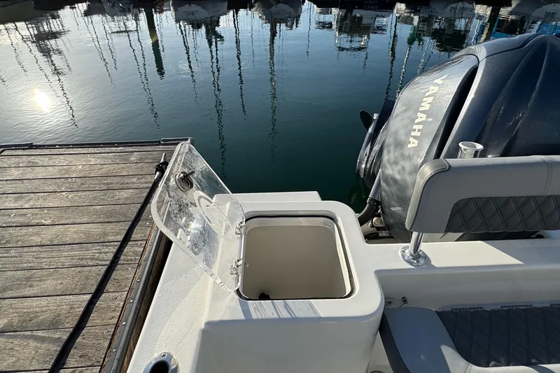 Slide: The Image of 2025 Defiance Catalina 240 boat with Yamaha engine at dockside. - 37