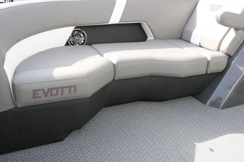 Slide: The Image of Luxurious seating in 2026 Evotti 521QL boat, featuring sleek design and premium upholstery. - 26