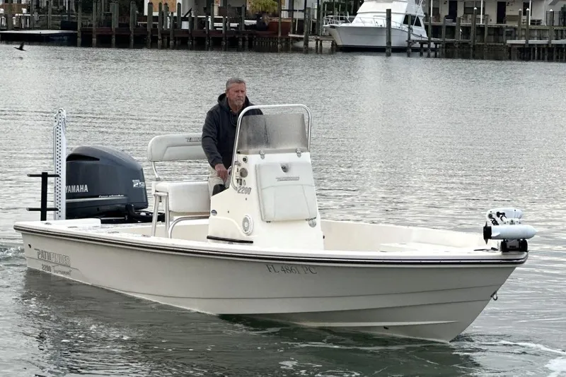 Slide: The Image of 2012 Pathfinder 2200 Tournament Edition boat on water with Yamaha engine. - 3