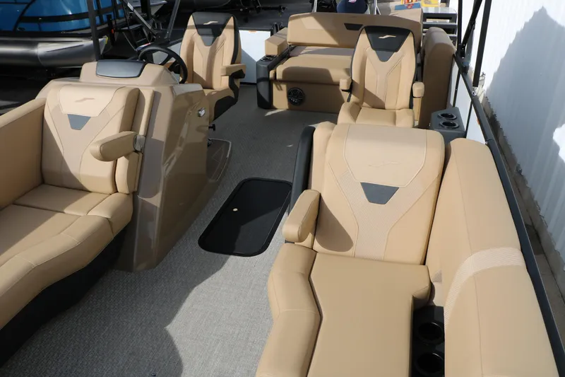 Slide: The Image of Luxurious interior of 2026 Evotti 523CS boat with beige seating and modern design. - 18