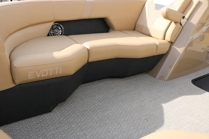 Slide: The Image of Luxurious Evotti 523CS 2026 boat interior with beige seating and modern design. - 20