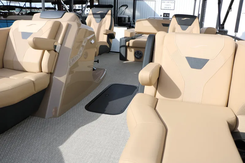 Slide: The Image of Luxurious interior of 2026 Evotti 523CS boat with beige seating and modern design. - 21