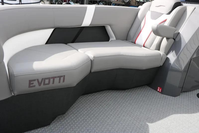 Slide: The Image of Luxurious seating in the 2026 Evotti 723QL boat, featuring modern design and comfort. - 21