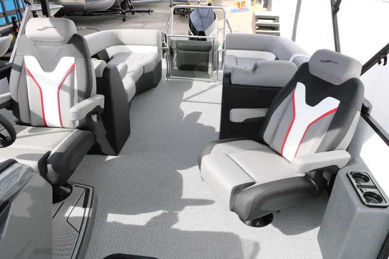 Slide: The Image of Luxurious interior of 2026 Evotti 723QL boat with modern seating and sleek design. - 41