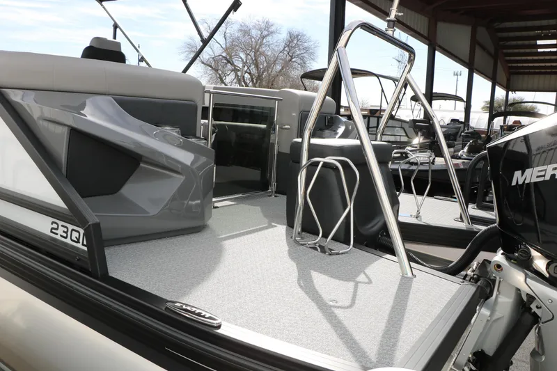 Slide: The Image of 2026 Evotti 723QL boat interior with modern seating and sleek design. - 8