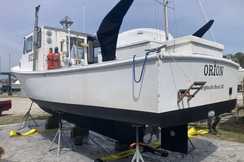 Slide: The Image of 1986 BGM Custom boat "Orion" on dry dock at Wrightsville Beach, NC. - 4