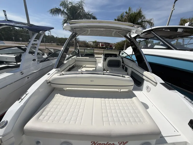 Slide: The Image of Luxurious Cobalt 30SC boat, 2021 model, featuring elegant interior design. - 17