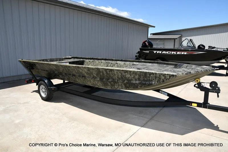 Slide: The Image of 2026 Tracker Grizzly 1860 Jon boat on trailer. - 41
