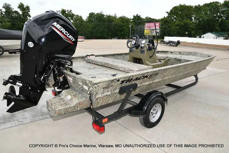 Slide: The Image of 2026 Tracker Grizzly 1860 CC with Mercury engine on trailer. - 16
