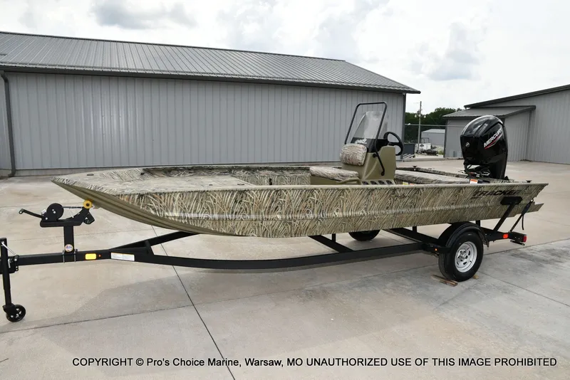 Slide: The Image of 2026 Tracker Grizzly 1860 CC boat on trailer, exterior view. - 24