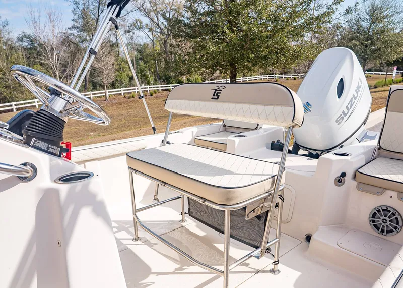 Slide: The Image of 2023 Carolina Skiff 17 LS boat with Suzuki engine. - 10