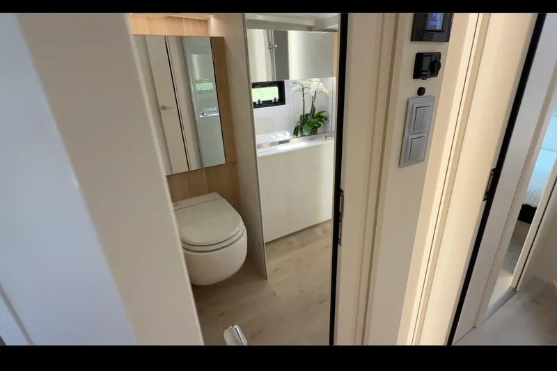 Slide: The Image of Modern bathroom interior of 2026 Cobra Yachts Seamaster 45, featuring sleek design and elegant fixtures. - 19