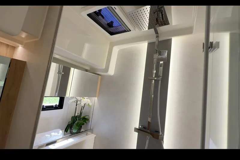 Slide: The Image of Luxurious bathroom interior of 2026 Cobra Yachts Seamaster 45 with modern shower design. - 20