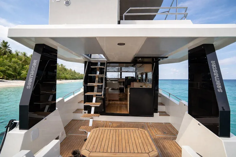 Slide: The Image of 2026 Cobra Yachts Seamaster 45, luxury yacht interior with ocean view and modern design. - 5