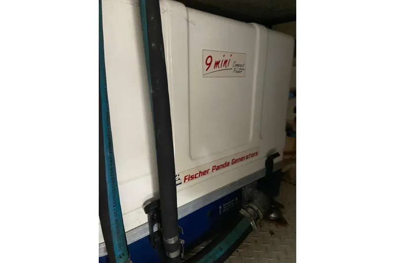 Slide: The Image of Fischer Panda generator in a 2001 Egg Harbor 37 Convertible boat. - 45