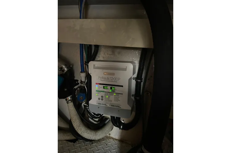 Slide: The Image of ProNautic 1230P charger in 2001 Egg Harbor 37 Convertible engine room. - 47