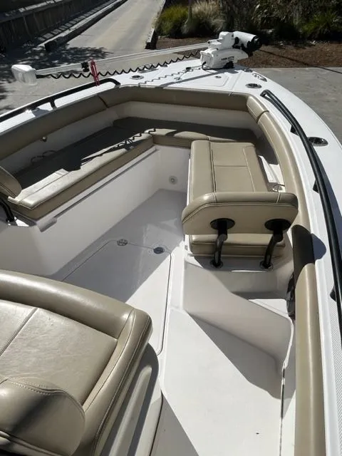 Slide: The Image of Interior of a 2019 Everglades 253 Center Console boat. - 7