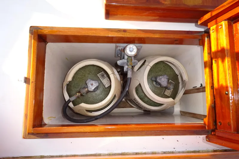 Slide: The Image of Propane storage compartment on 1970 Hinckley Bermuda 40 Custom yacht. - 67