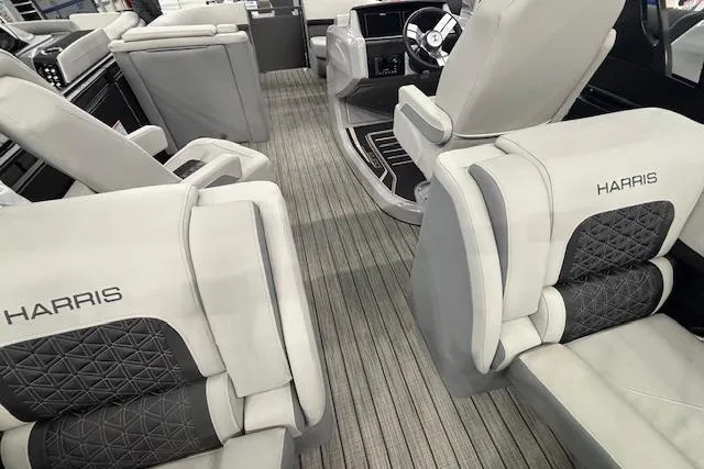 Slide: The Image of Interior of 2026 Harris Solstice 230 CWDH boat with luxurious seating and modern design. - 18