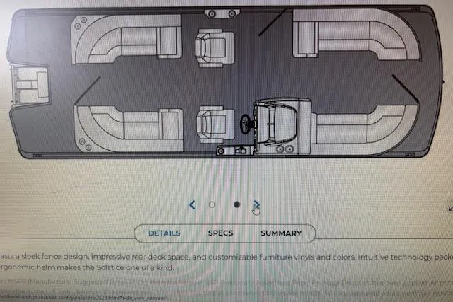 Slide: The Image of 2026 Harris Solstice 230 CWDH boat layout with customizable seating and ergonomic helm design. - 25