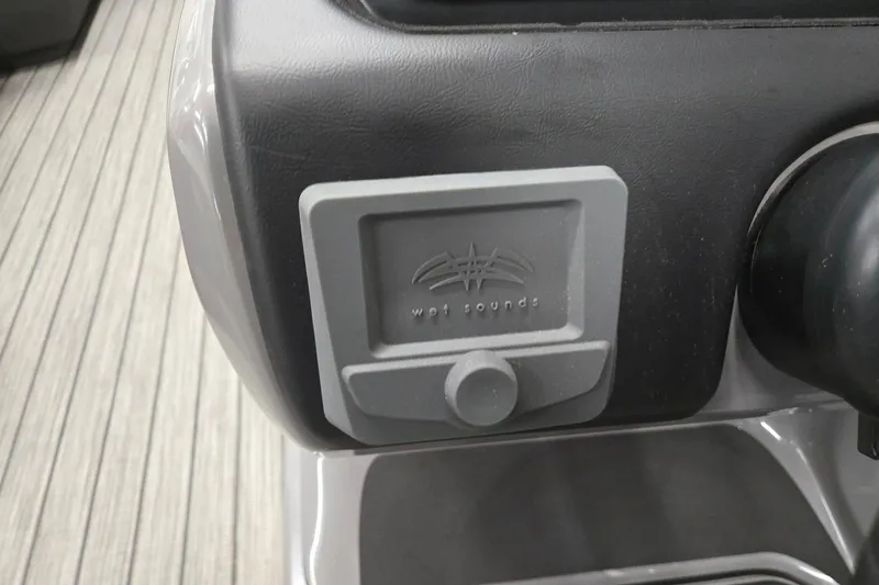 Slide: The Image of Wet Sounds audio control on 2026 Harris Sunliner 230 boat dashboard. - 17
