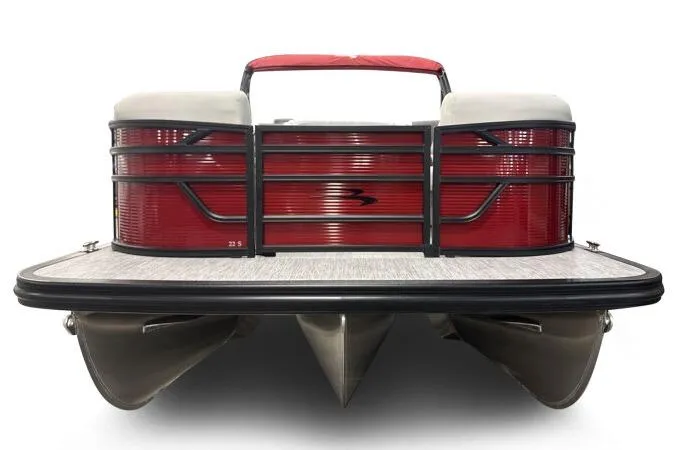 Slide: The Image of 2026 Bennington 22 SSBSF pontoon boat, red exterior, front view. - 3