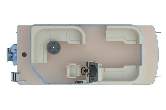 Slide: The Image of Manufacturer Provided Image: Top view of 2026 Godfrey EX 2086 CX pontoon boat layout with seating and helm. - 18