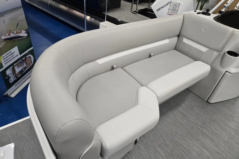Slide: The Image of Luxurious seating on 2026 Godfrey EX 2086 CX pontoon boat, featuring sleek design and comfort. - 4