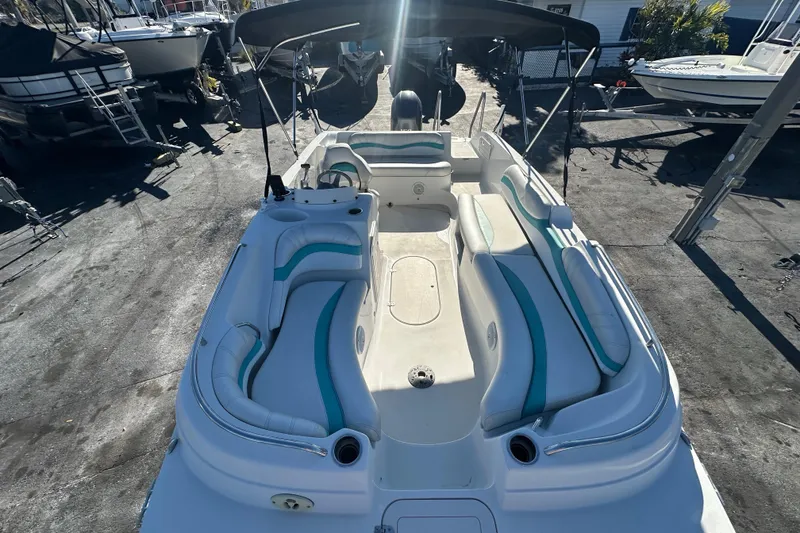 Slide: The Image of 2018 Starcraft Limited 2000 OB Fish boat with spacious seating and canopy. - 13