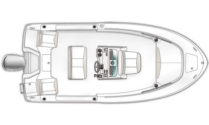 Slide: The Image of Manufacturer Provided Image: Top view of 2015 Robalo R180 Center Console boat layout. - 23