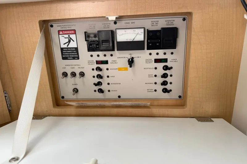 Slide: The Image of Electrical control panel on a 2000 Bayliner 3055 Ciera Sunbridge DX/LX boat. - 14