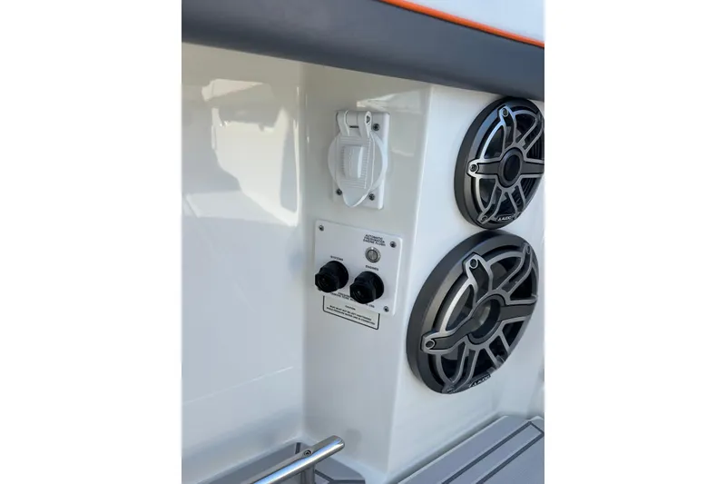 Slide: The Image of 2024 Formula 387 Center Console Fish boat speakers and control panel detail. - 34