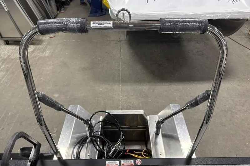 Slide: The Image of Rear view of 2026 Bennington 22 SSRSF boat ladder and deck area. - 16