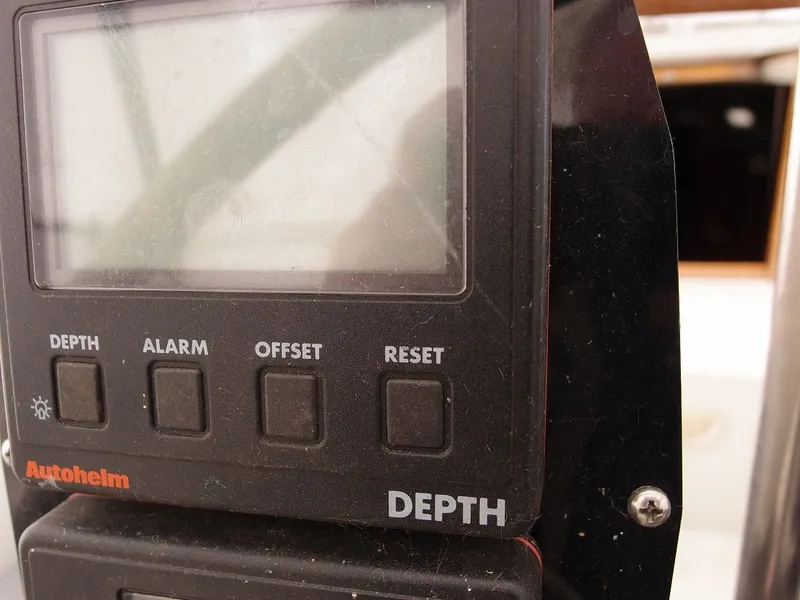 Slide: The Image of Depth gauge display on a 1985 C&C 37 sailboat. - 27