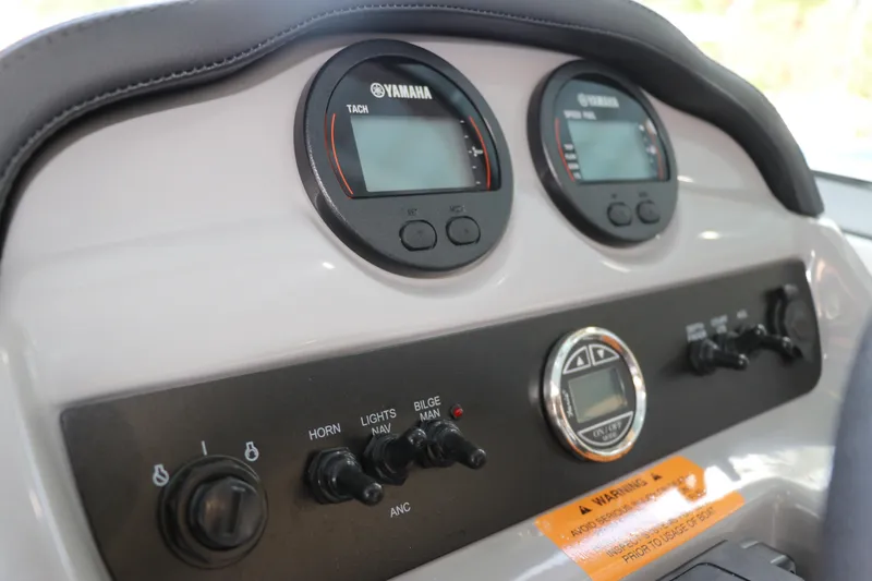 Slide: The Image of Dashboard of 2026 Chaparral 19 SSi OB boat with Yamaha gauges and controls. - 26