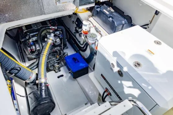 Slide: The Image of 2024 Leopard 40 Powercat engine room with modern equipment and organized layout. - 21