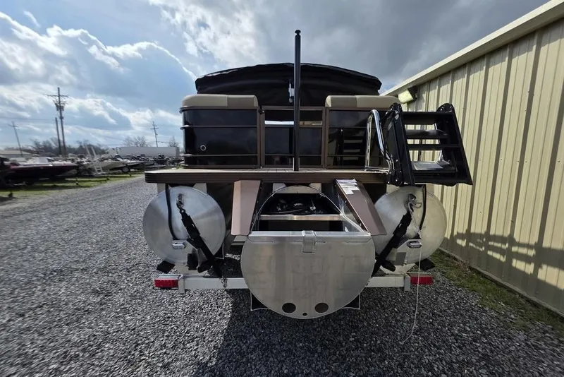 Slide: The Image of Steering console of 2026 Veranda VR22RC Tri-Toon boat with modern controls and dashboard. - 11