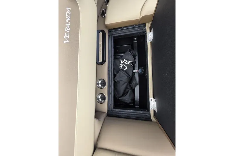 Slide: The Image of 2026 Veranda VR22RC Tri-Toon boat with spacious seating and modern design. - 27