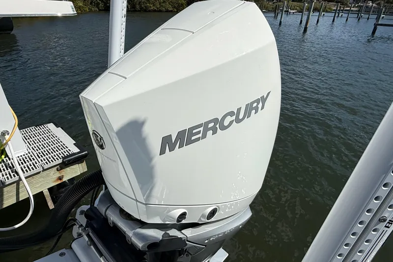 Slide: The Image of Mercury outboard motor on Andros Tarpon 26, year 2023. - 19